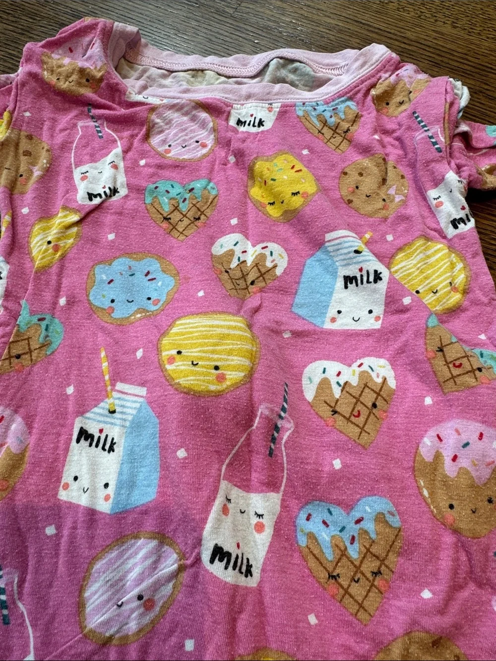 Little Sleepies Pink Dessert & Milk Print Pajama Set